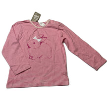 Load image into Gallery viewer, Girls Grain De Ble, pink stripe cotton long sleeve top, rabbit, NEW, size 3,  