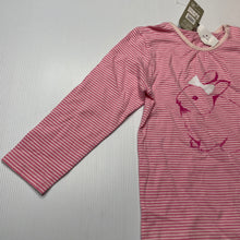 Load image into Gallery viewer, Girls Grain De Ble, pink stripe cotton long sleeve top, rabbit, NEW, size 3,  