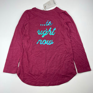 Girls Cotton On, curved hem long sleeve top, NEW, size 7,  