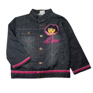 Girls Dora the Explorer, embroidered lightweight denim jacket, EUC, size 4,  