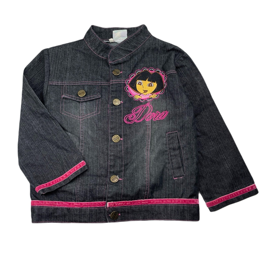 Girls Dora the Explorer, embroidered lightweight denim jacket, EUC, size 4,  