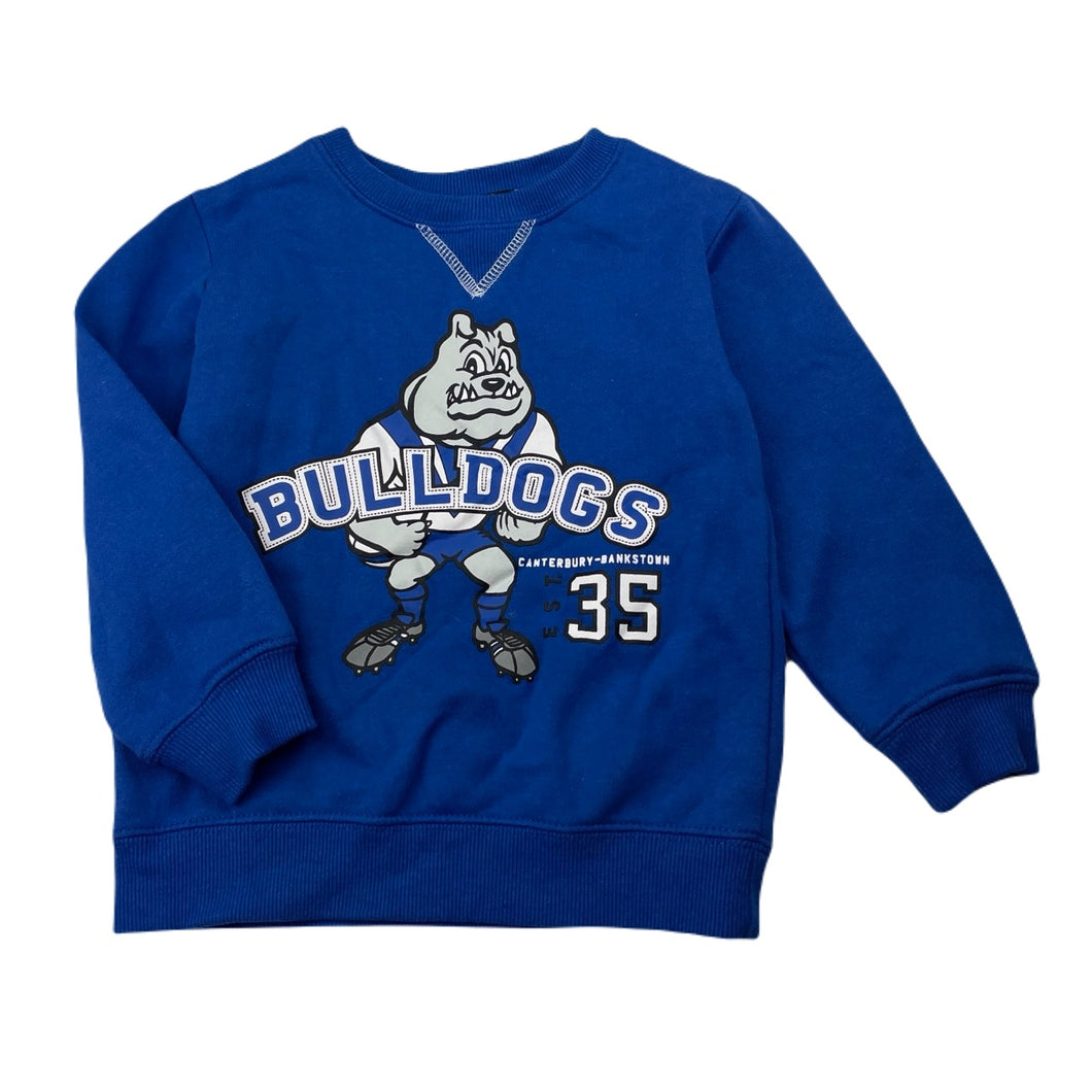 unisex NRL Suporter, Canterbury Bulldogs fleece lined sweater, EUC, size 4,  
