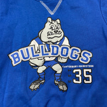 Load image into Gallery viewer, unisex NRL Suporter, Canterbury Bulldogs fleece lined sweater, EUC, size 4,  
