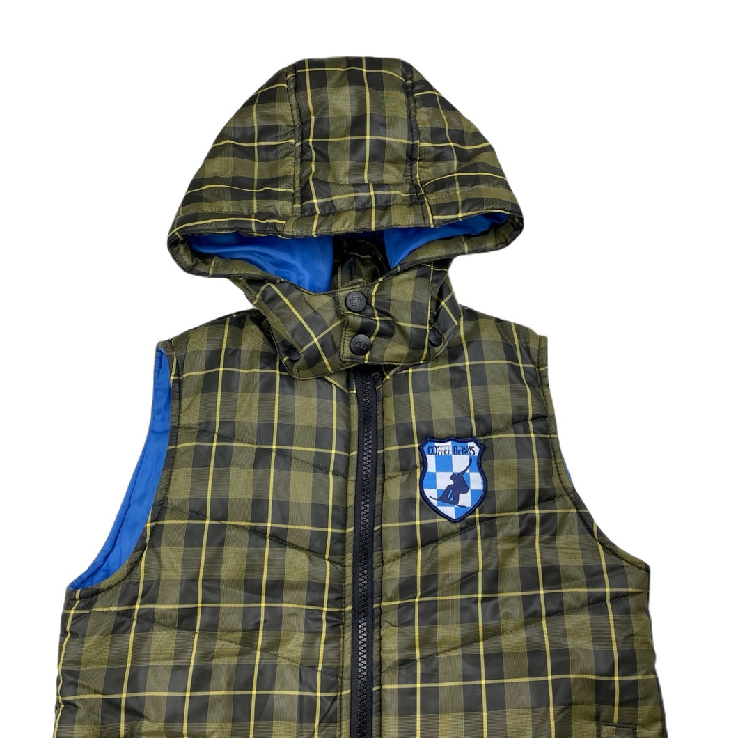 Boys COFFEE BEANS, hooded puffer vest / sleeveless jacket, EUC, size 6,  