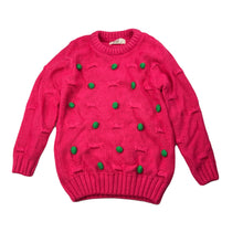 Load image into Gallery viewer, Girls pink, knitted sweater / jumper, armpit to armpit: 30.5cm, shoulder to cuff: 37cm, GUC, size 4-5,  