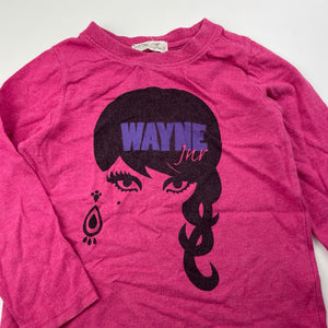 Girls Wayne Jnr, cotton long sleeve top, wash fade, FUC, size 3,  