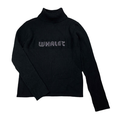 Girls WHALE'C, black ribbed roll neck sweater / top, EUC, size 9-10,  