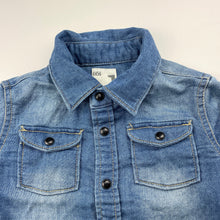 Load image into Gallery viewer, Boys Cotton On, knit denim shirt, poppers, EUC, size 1,  