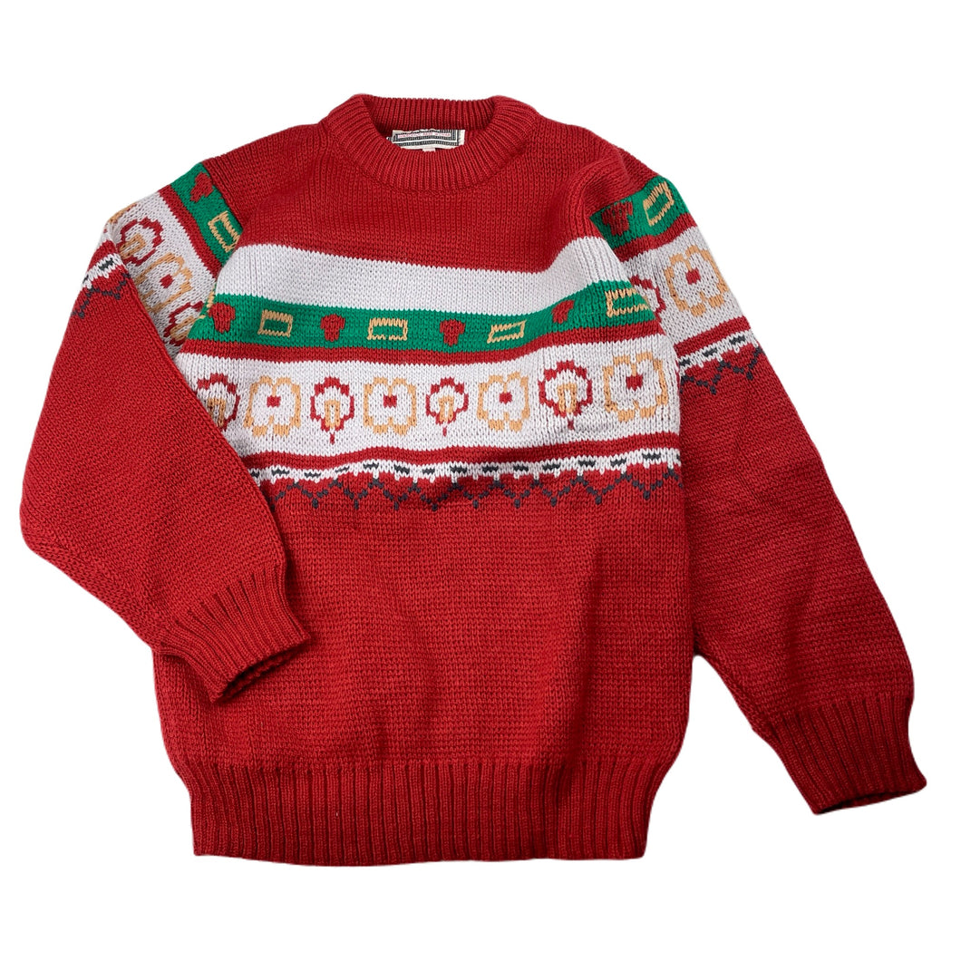 Boys KST, knitted sweater / jumper, armpit to armpit: 37.5cm, shoulder to cuff: 42cm, EUC, size 7-8,  