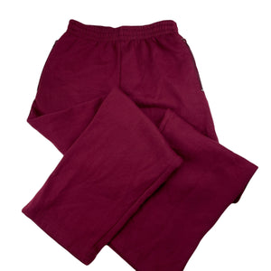 unisex LWR, maroon fleece lined school track pants, Inside leg: 66cm, EUC, size 12,  