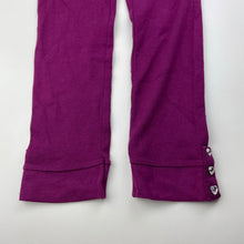 Load image into Gallery viewer, Girls Fun Spirit, purple ribbed leggings, elasticated, Inside leg: 50cm, EUC, size 7,  
