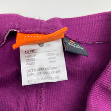Load image into Gallery viewer, Girls Fun Spirit, purple ribbed leggings, elasticated, Inside leg: 50cm, EUC, size 7,  