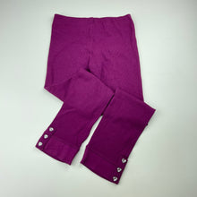 Load image into Gallery viewer, Girls Fun Spirit, purple ribbed leggings, elasticated, Inside leg: 50cm, EUC, size 7,  