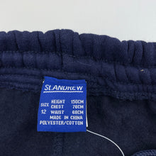 Load image into Gallery viewer, Boys St ANDREW, navy fleece lined track pants, elasticated, Inside leg: 70cm, NEW, size 12,  