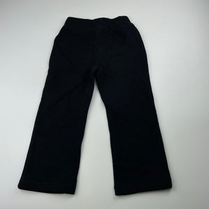 Girls H&T, black fleece lined track pants, elasticated, Inside leg: 35.5cm, GUC, size 3,  