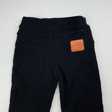 Load image into Gallery viewer, Girls black, fleece lined pants, elasticated, Inside leg: 39.5cm, EUC, size 5,  