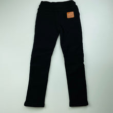 Load image into Gallery viewer, Girls black, fleece lined pants, elasticated, Inside leg: 39.5cm, EUC, size 5,  