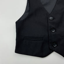 Load image into Gallery viewer, Boys Mini World, black suit/formal waistcoat / vest, EUC, size 1,  