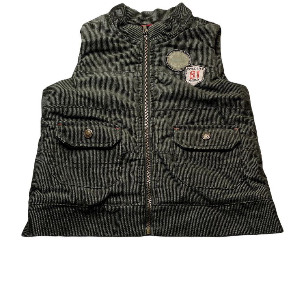 Boys Sprout, wadded khaki corduroy vest, EUC, size 2,  