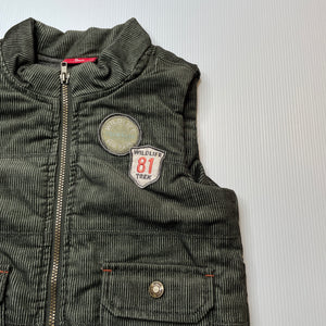 Boys Sprout, wadded khaki corduroy vest, EUC, size 2,  