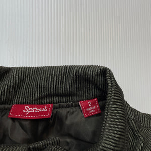 Boys Sprout, wadded khaki corduroy vest, EUC, size 2,  