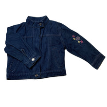 Load image into Gallery viewer, Girls blue, zip up denim jacket, EUC, size 3-4,  