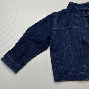 Girls blue, zip up denim jacket, EUC, size 3-4,  