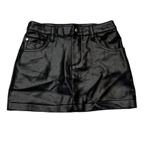 Load image into Gallery viewer, Girls Fun Spirit, black faux leather skirt, L: 26cm, W: 27cm across, EUC, size 4,  