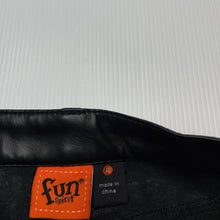 Load image into Gallery viewer, Girls Fun Spirit, black faux leather skirt, L: 26cm, W: 27cm across, EUC, size 4,  