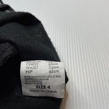 Load image into Gallery viewer, Girls Fun Spirit, black faux leather skirt, L: 26cm, W: 27cm across, EUC, size 4,  