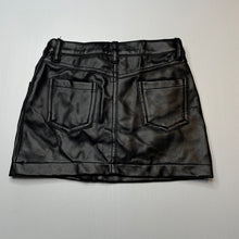 Load image into Gallery viewer, Girls Fun Spirit, black faux leather skirt, L: 26cm, W: 27cm across, EUC, size 4,  