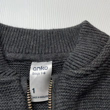Load image into Gallery viewer, Boys Anko, knitted cotton zip up sweater, EUC, size 1,  
