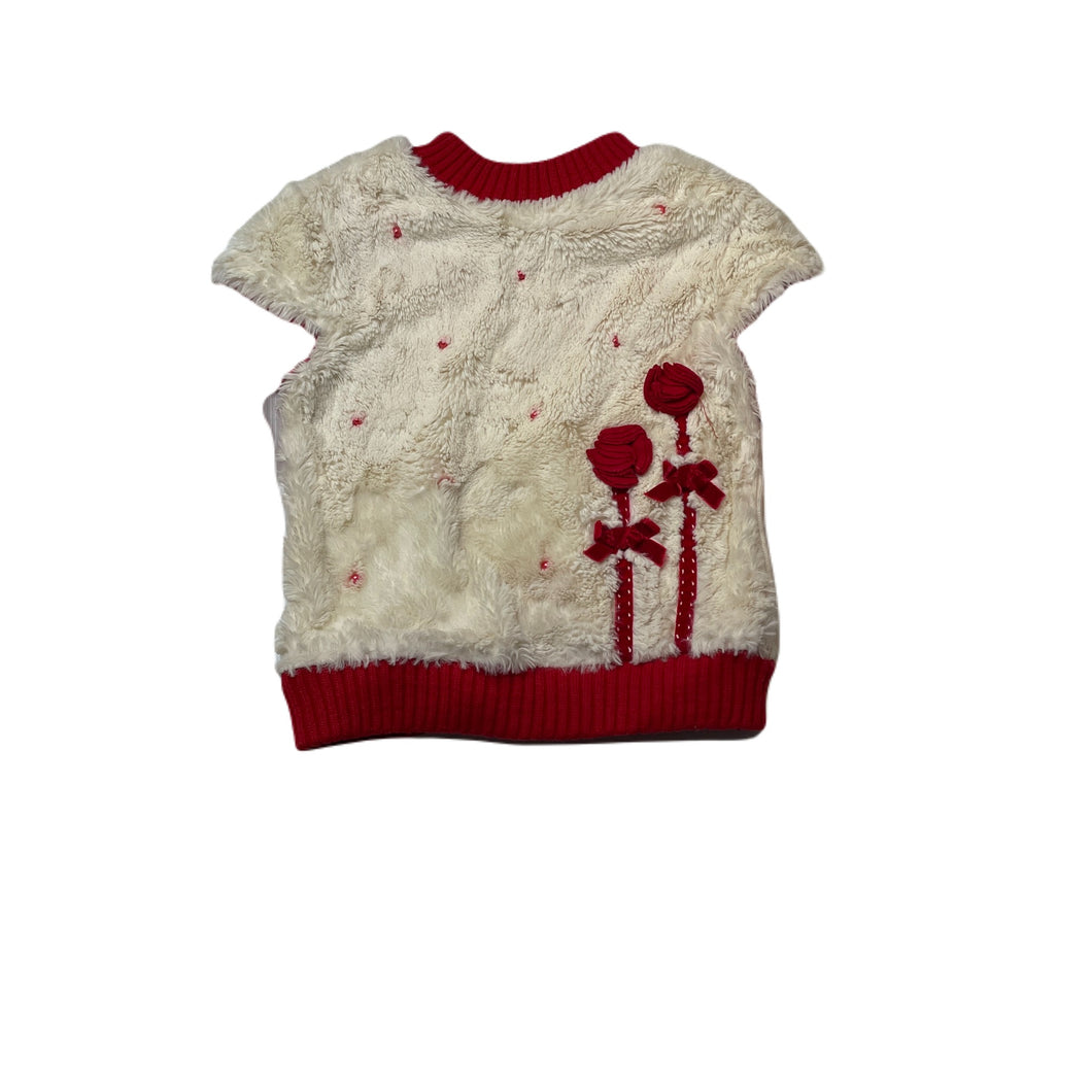 Girls Jam, red & cream sweater / jumper, armpit to armpit: 31cm, shoulder to cuff: 32cm, GUC, size 4-5,  