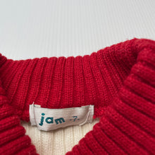 Load image into Gallery viewer, Girls Jam, red &amp; cream sweater / jumper, armpit to armpit: 31cm, shoulder to cuff: 32cm, GUC, size 4-5,  