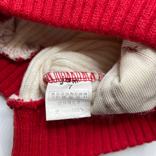 Load image into Gallery viewer, Girls Jam, red &amp; cream sweater / jumper, armpit to armpit: 31cm, shoulder to cuff: 32cm, GUC, size 4-5,  