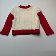 Load image into Gallery viewer, Girls Jam, red &amp; cream sweater / jumper, armpit to armpit: 31cm, shoulder to cuff: 32cm, GUC, size 4-5,  