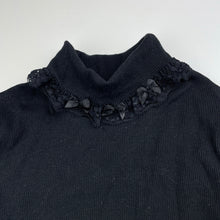 Load image into Gallery viewer, Girls Blue Sky, black ribbed roll neck top, NEW, size 7,  