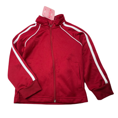 unisex JOY FIELD, red & white zip up track top, NEW, size 3,  