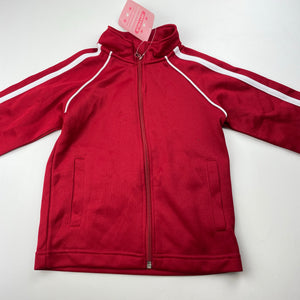 unisex JOY FIELD, red & white zip up track top, NEW, size 3,  