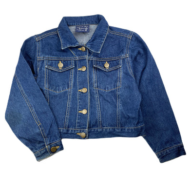 Girls CC Kids Jeans, blue denim jacket, light marks cuffs, FUC, size 7,  