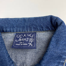 Load image into Gallery viewer, Girls CC Kids Jeans, blue denim jacket, light marks cuffs, FUC, size 7,  