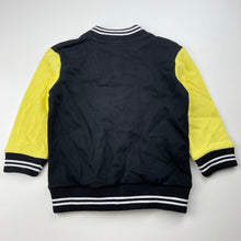 Load image into Gallery viewer, unisex Nickelodeon, Sponge Bob Square Pants fleece lined varsity jacket, EUC, size 3,  