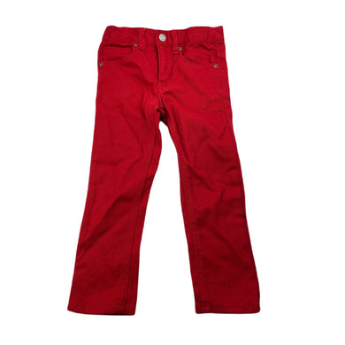 Boys Target, red stretch denim pants, adjustable, Inside leg: 36.5cm, EUC, size 3,  