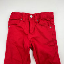 Load image into Gallery viewer, Boys Target, red stretch denim pants, adjustable, Inside leg: 36.5cm, EUC, size 3,  