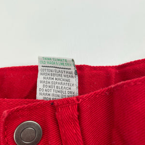 Boys Target, red stretch denim pants, adjustable, Inside leg: 36.5cm, EUC, size 3,  