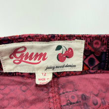 Load image into Gallery viewer, Girls Gum, stretch cotton corduroy pants, adjustable, Inside leg: 67.5cm, NEW, size 12,  