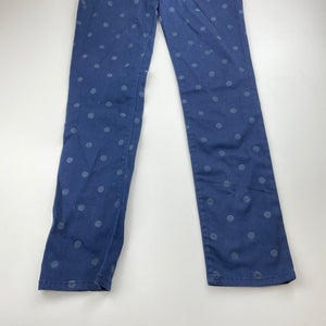 Girls GAP, navy stretch cotton pants, adjustable, Inside leg: 64cm, EUC, size 10-11,  