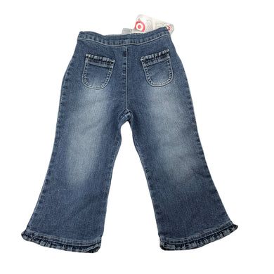 Girls Target, blue stretch denim pants, elasticated, Inside leg: 30cm, NEW, size 2,  