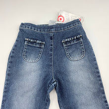 Load image into Gallery viewer, Girls Target, blue stretch denim pants, elasticated, Inside leg: 30cm, NEW, size 2,  