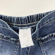 Load image into Gallery viewer, Girls Target, blue stretch denim pants, elasticated, Inside leg: 30cm, NEW, size 2,  